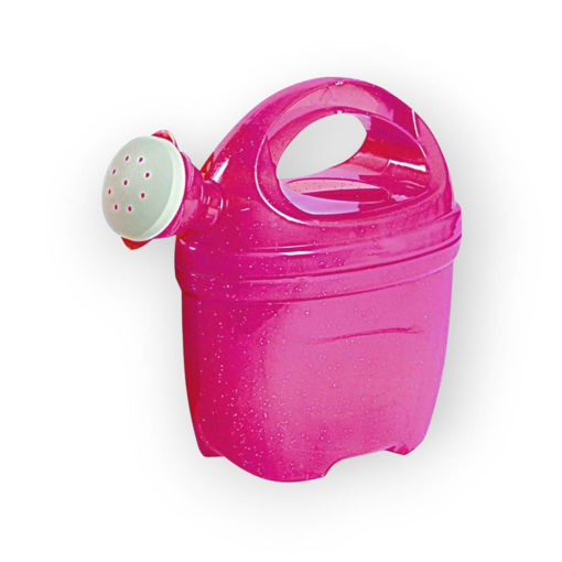 Picture of WATERING CAN LARGE TRANSPARENT PINK GLITTER